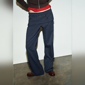 Sold ! Zara Navy Checkered Pants